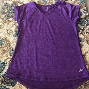 Athletic short sleeve purple workout shirt